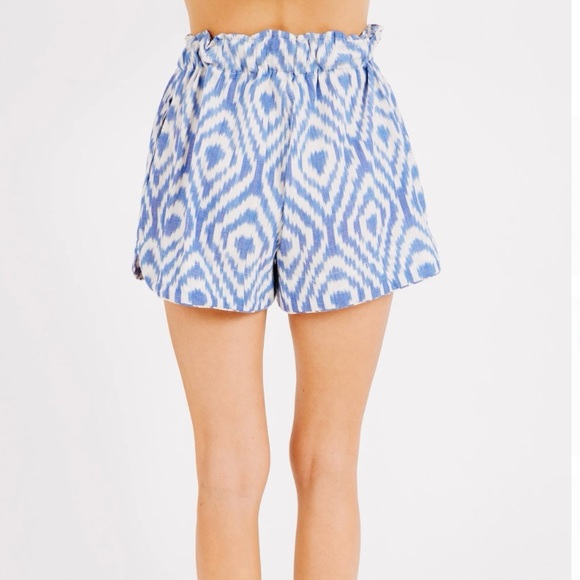 Mirth Track Shorts in Azure Ikat, Large - Picture 3 of 11